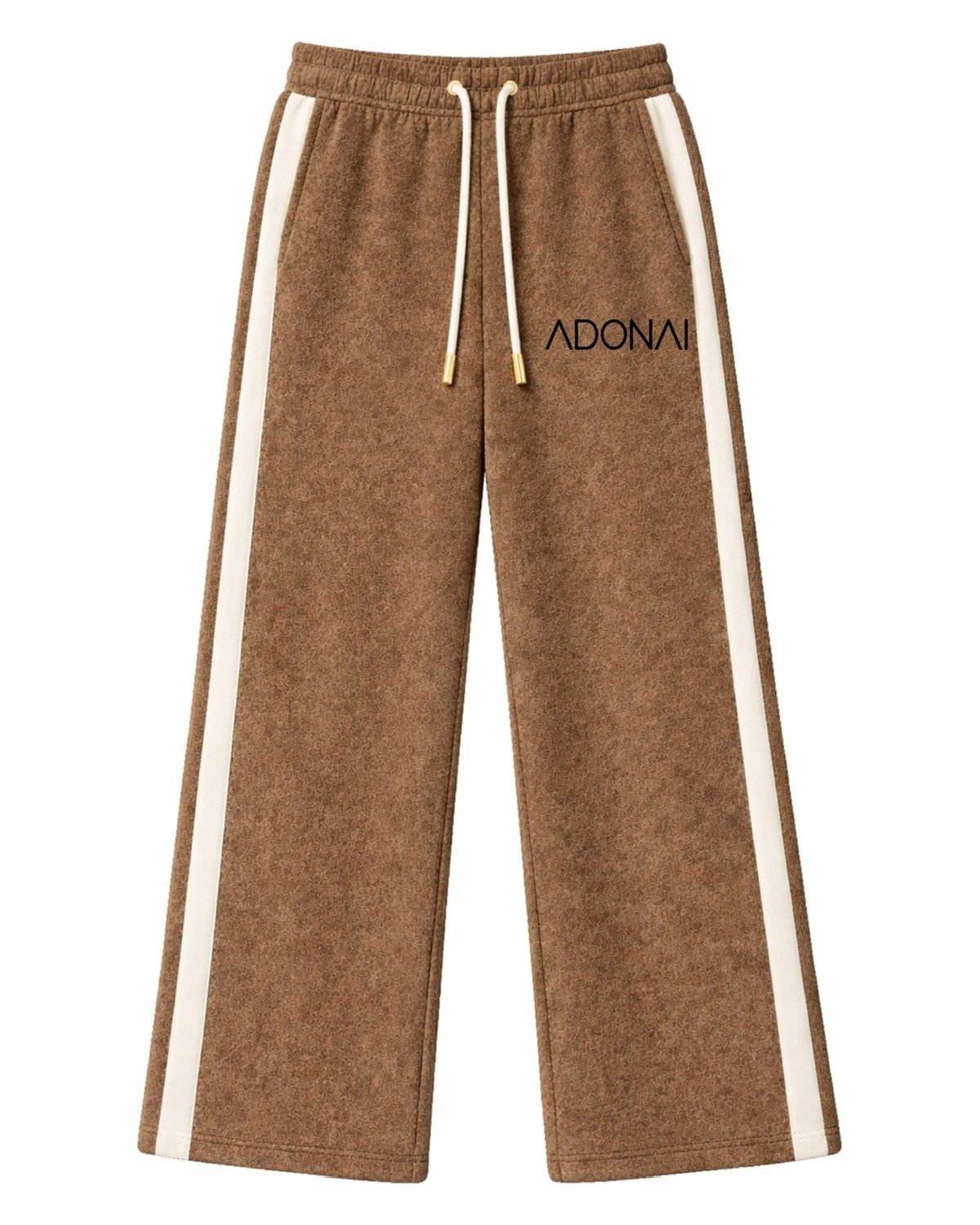 Terry Cloth Stripe Wide Leg Sweatpants