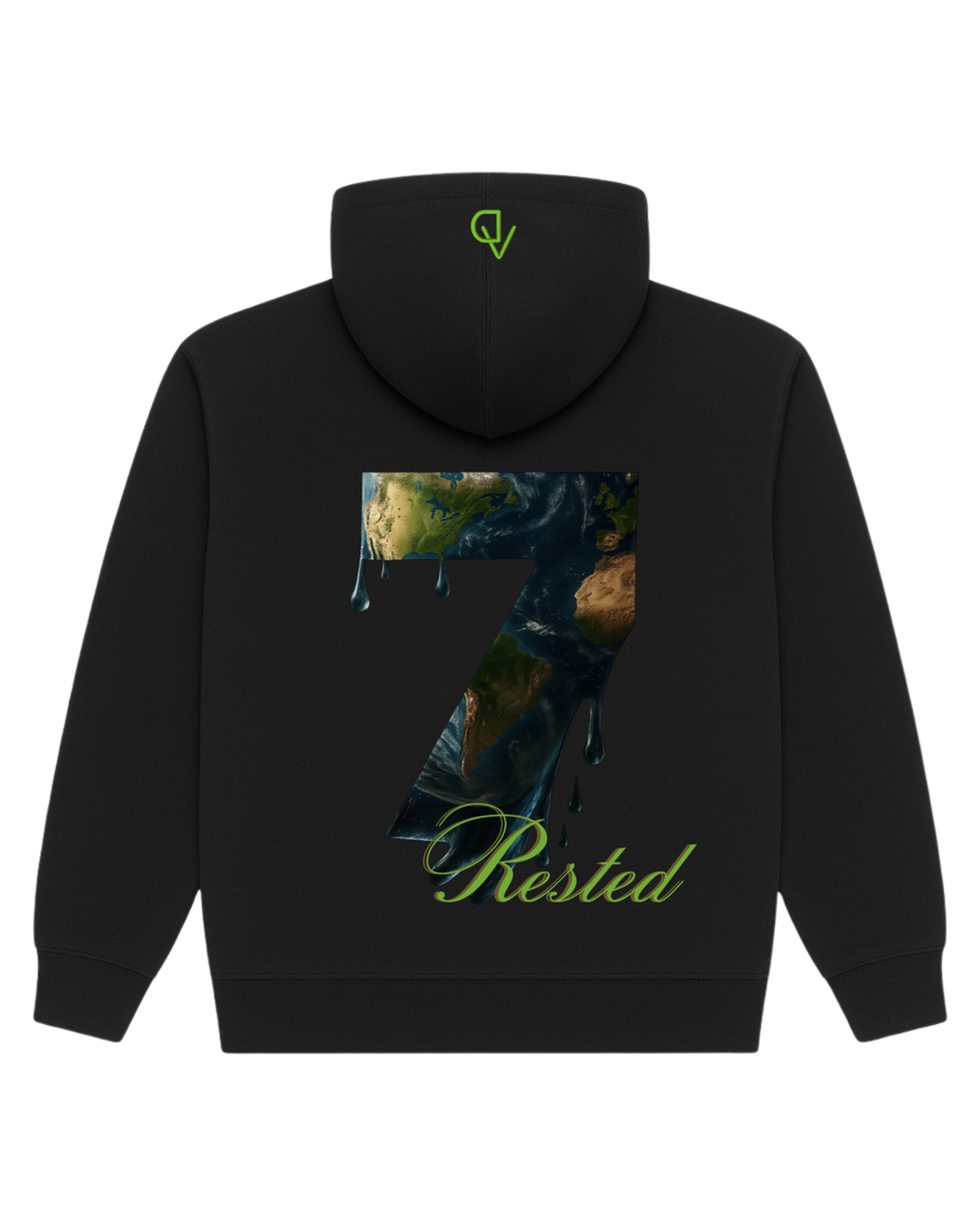 “Rested” Seven Graphic Logo Hoodie — back