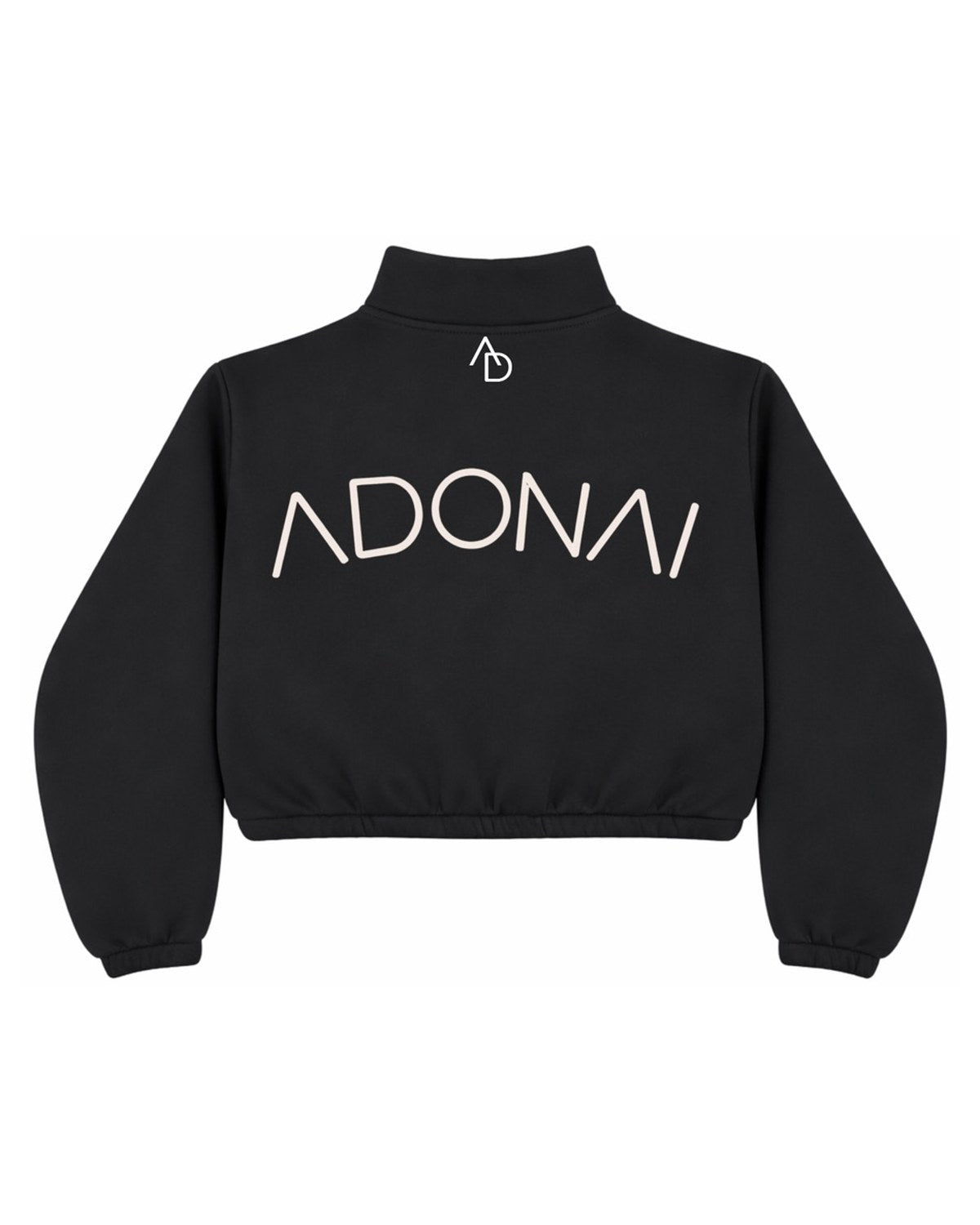 Logo Inspired Cropped Quarter Zip Jacket — back